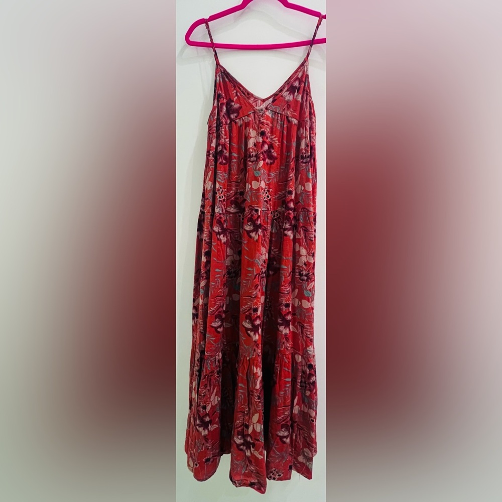 NATURAL LIFE Floral Orange Maxi Dress